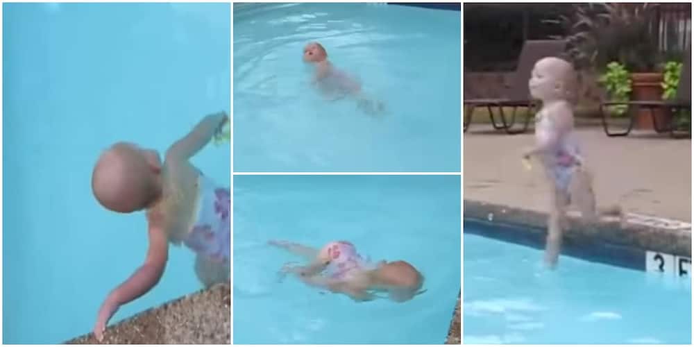 16-Months-Old Girl Swims in Pool Effortlessly, Her Swimming Skills Stuns the Internet in Viral Video
