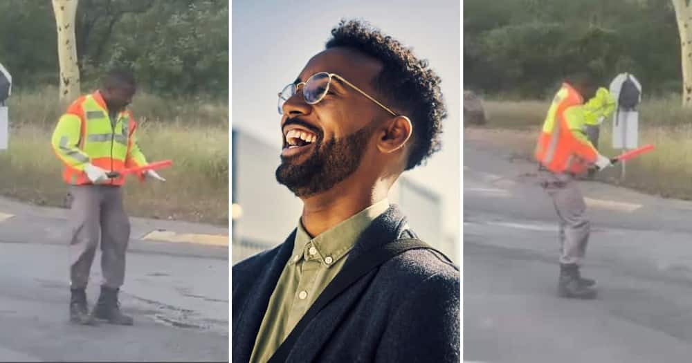 TikTok user @donovanmathebula25 shared the awesome video showing the cheerful traffic cop