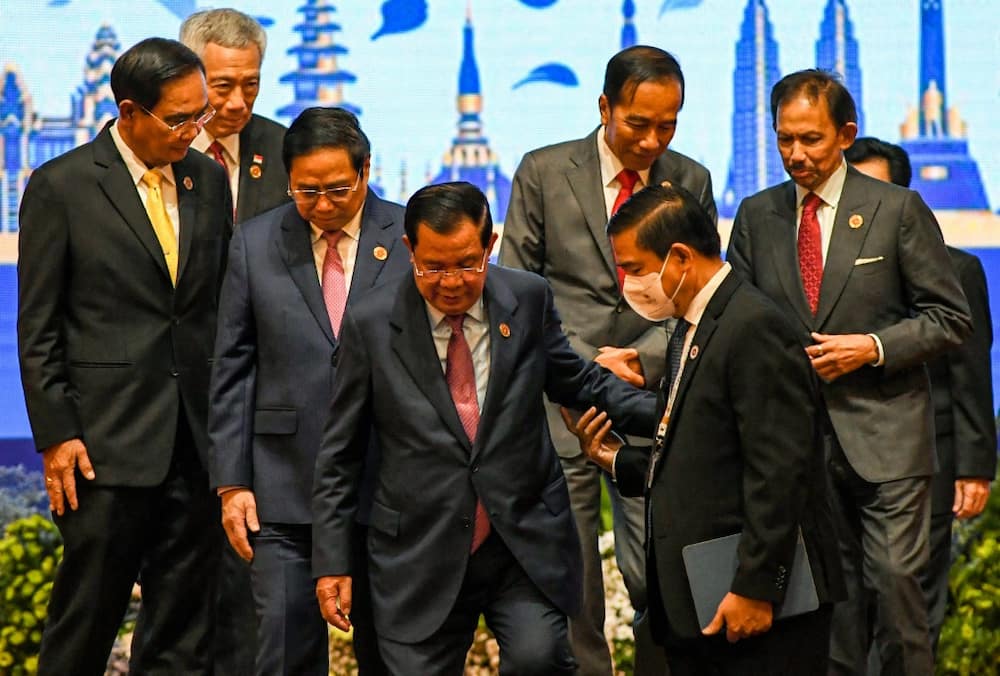 Leaders attend the opening ceremony of the 40th and 41st Association of Southeast Asian Nations (ASEAN) Summits in Phnom Penh