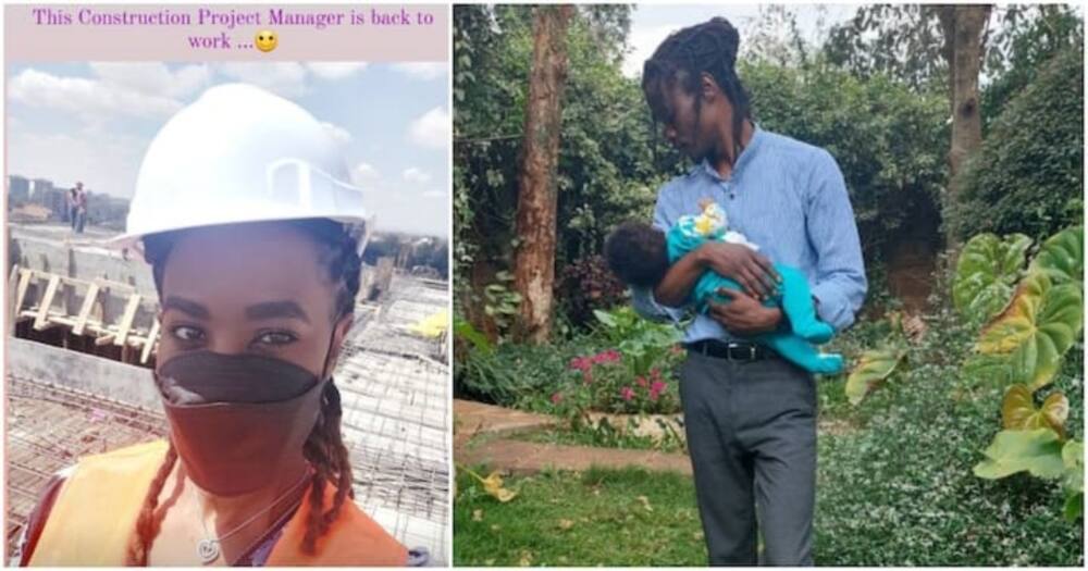 Lilian resumed her job as a project manager at a construction site. Photo Lilian Nganga. Lilian resumed her job as a project manager at a construction site. Photo Lilian Nganga.