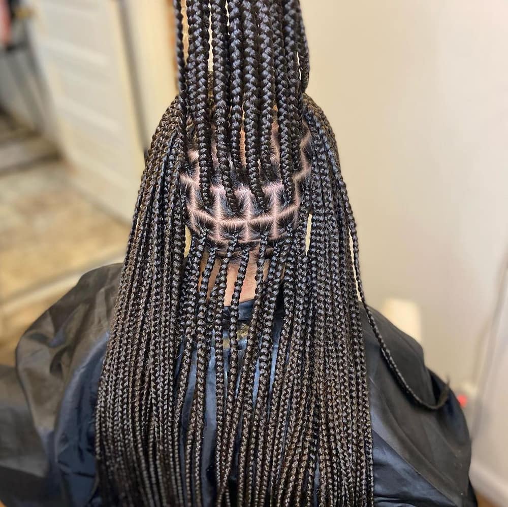 Knotless braids.