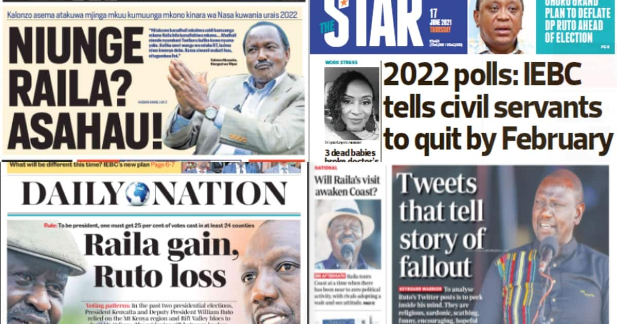 Kenyan Newspaper Review for June 17 Raila to Gain from Mt Kenya Vote