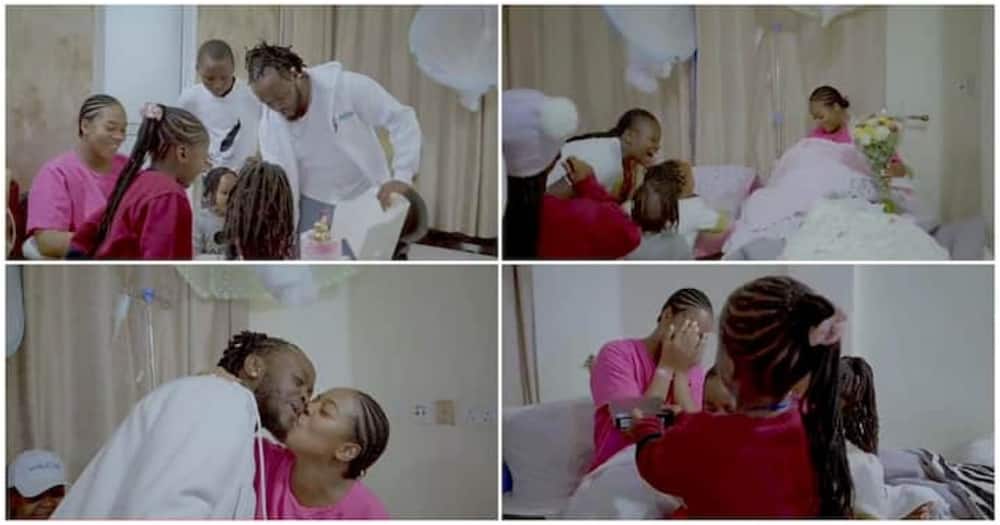 Bahati and his kids showed up to surprise Diana Marua on her birthday. Photo: Diana B/ YouTube.