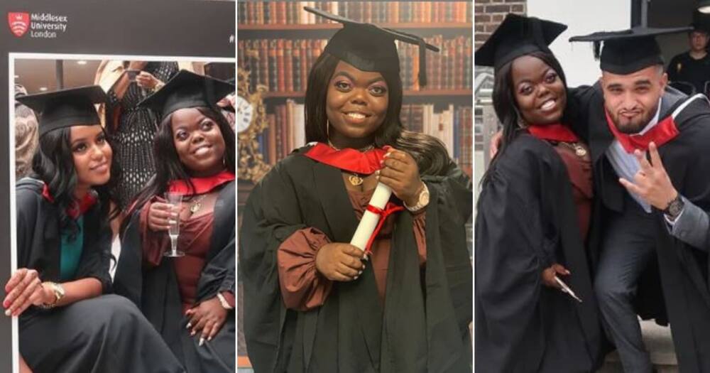 Celebrity 'little woman' celebrates as she graduates from London university with first class (photos)