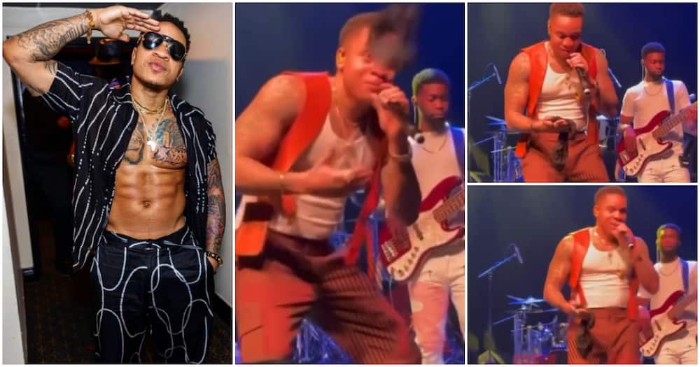 Rotimi Perfectly Intercepts Knickers Thrown by Female Fan on Stage