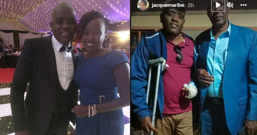 Jacque Maribe shares candid photo of her father chilling with injured Dennis Itumbi: "His son-in-law"