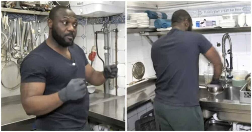 Ghanaian man opens up on life as a dishwasher in Germany.