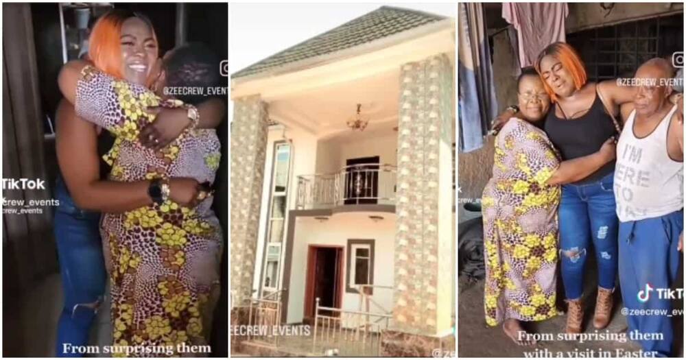 US, after four years in US, lady gifts parents a mansion in Nigeria