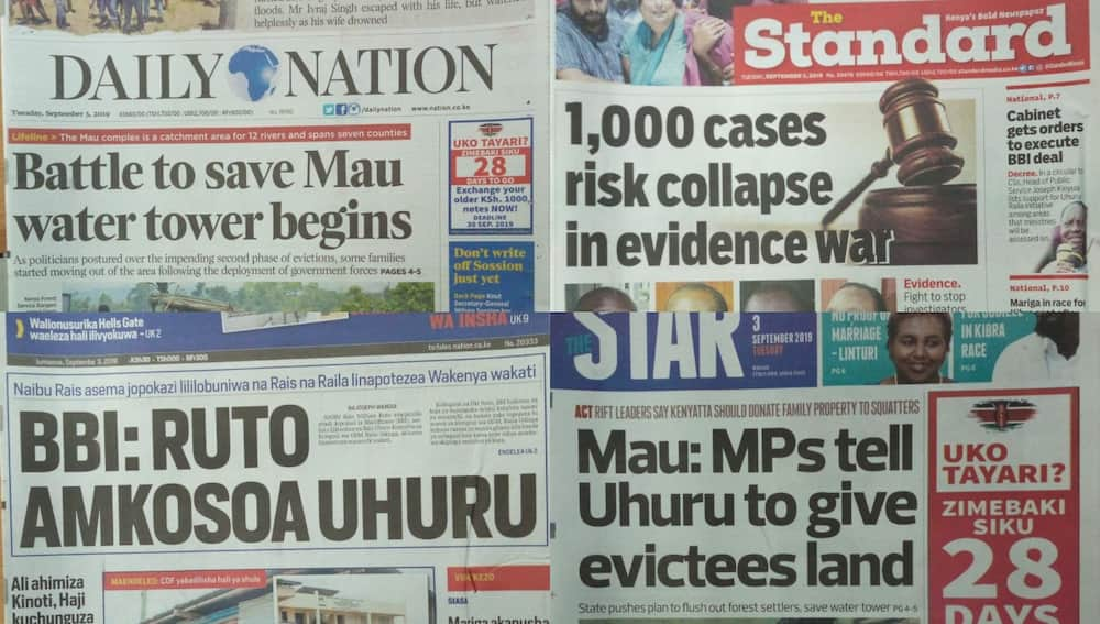 Magazeti ya Kenya Jumanne, Septemba 3