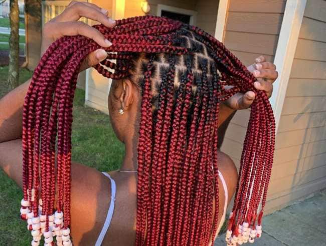 knotless braids with beads