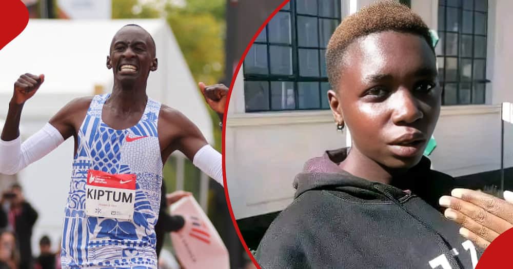 Kelvin Kiptum whop was a top marathoner and next framne shows his alleeged lover Edna Awuor.