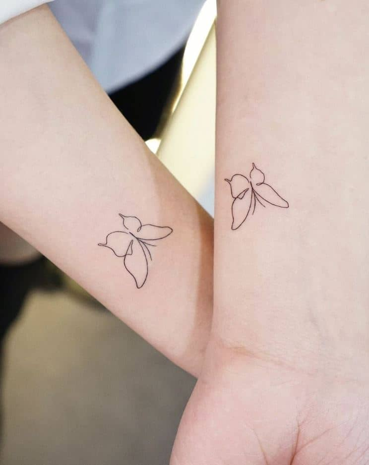 best friends butterfly tattoos