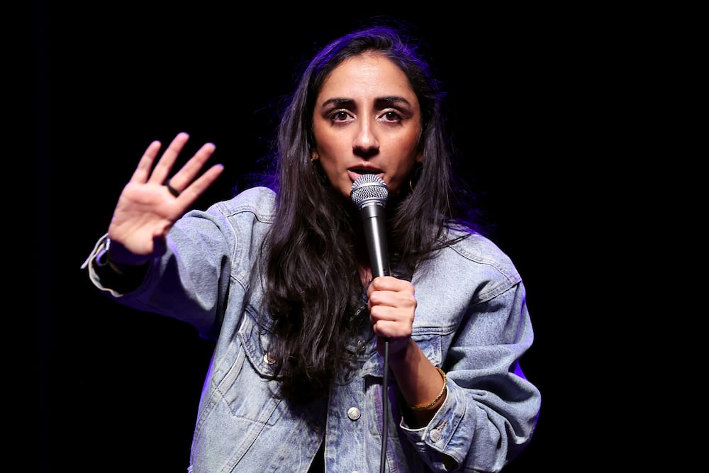 Kiran Deol performs onstage during FRIENDLY HOUSE LA Comedy Benefit