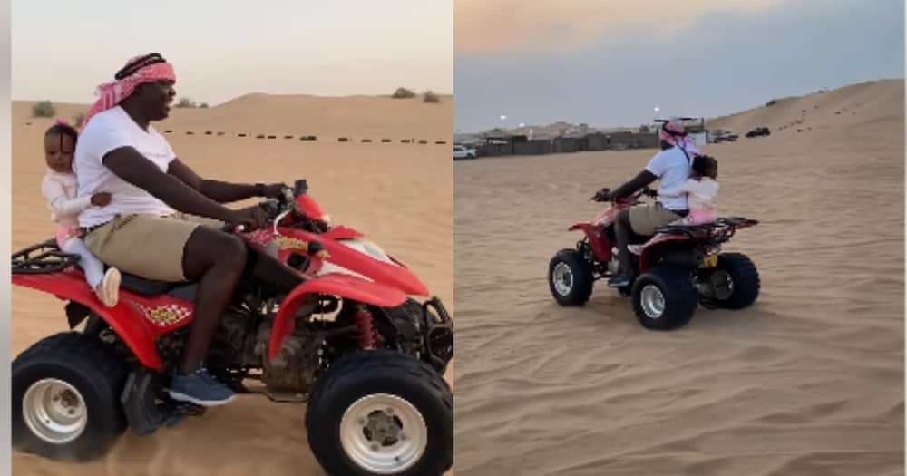 David Osiany and his daughter having a blast in Dubai.