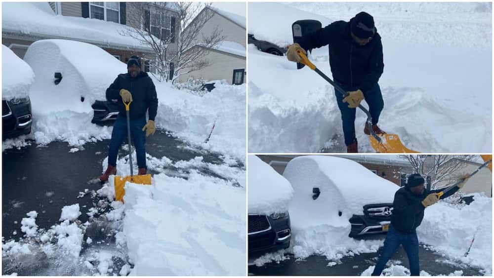 African man digs himself out of snow in America, complains of body ache