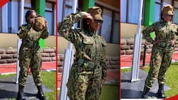Joyce Omondi Glows in Combat Uniform, Delights Fan in Viral Video: "Afande Mrs Waihiga"