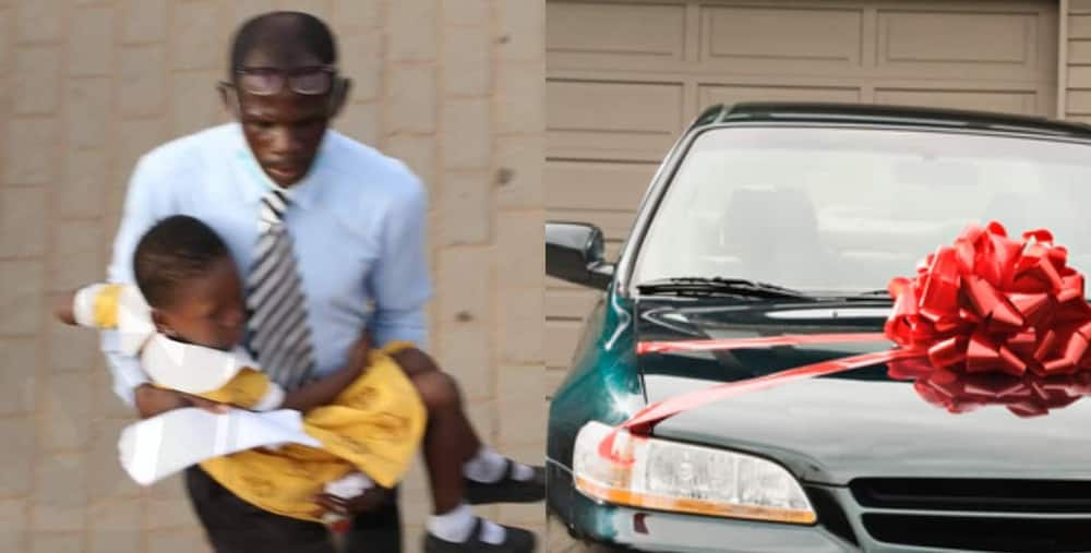 Man who was seen carrying his daughter during GPRTU strike.Photo credit: JoyPrime; Ned Frisk/Getty Images.