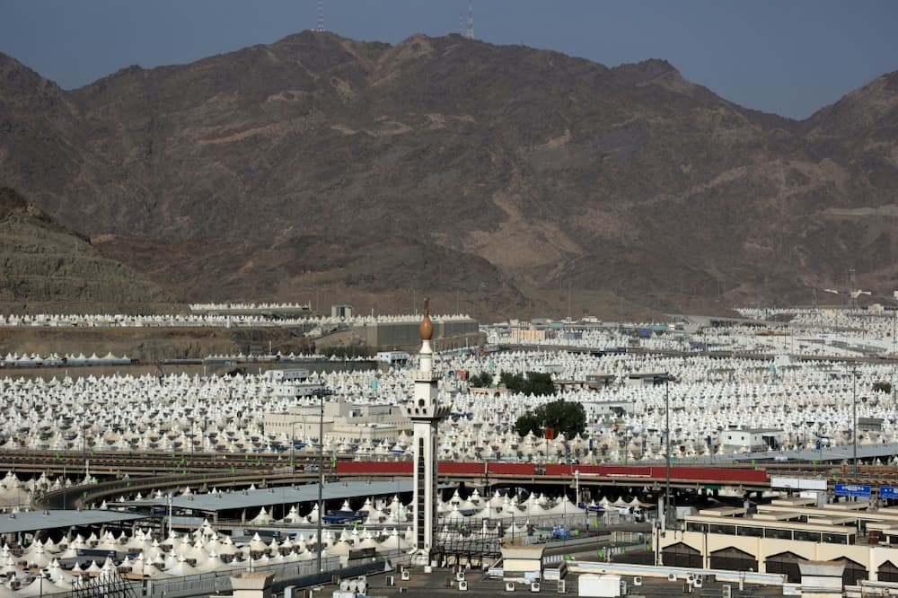 Tents have been set up to host pilgrims in Mina, near the holy Muslim city of Mecca