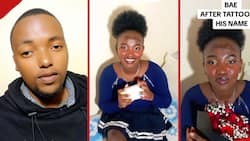 Boyfriend of Lady Who 'Tattooed' His Name on Forehead Surprises Her with Yoghurt, Flowers