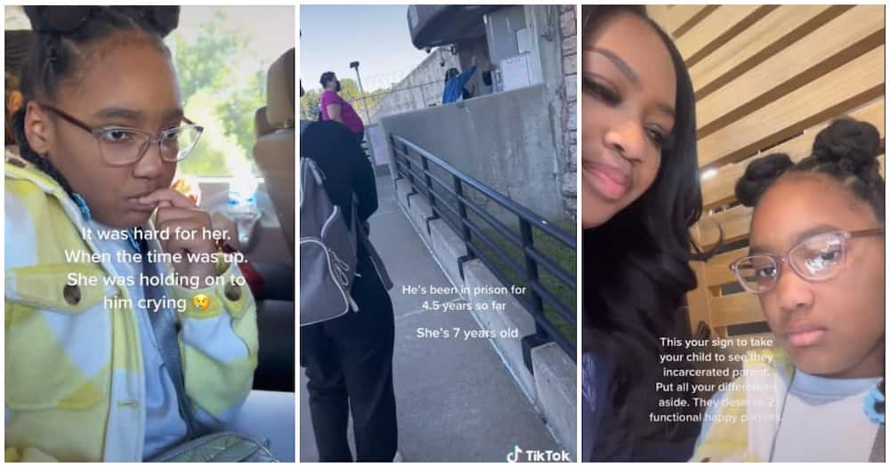 Prison, girl visits dad in prison for the first time, mum takes daughter to prison