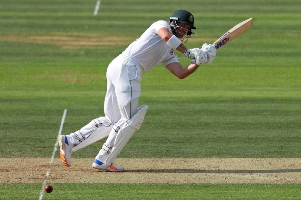 Top score - South Africa opener Sarel Erwee on his way to 73 in the Proteas' 326 at Lord's