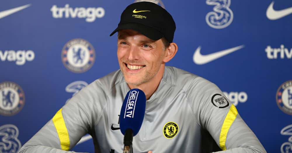 Thomas Tuchel during a past press briefing. Photo: Getty Images.