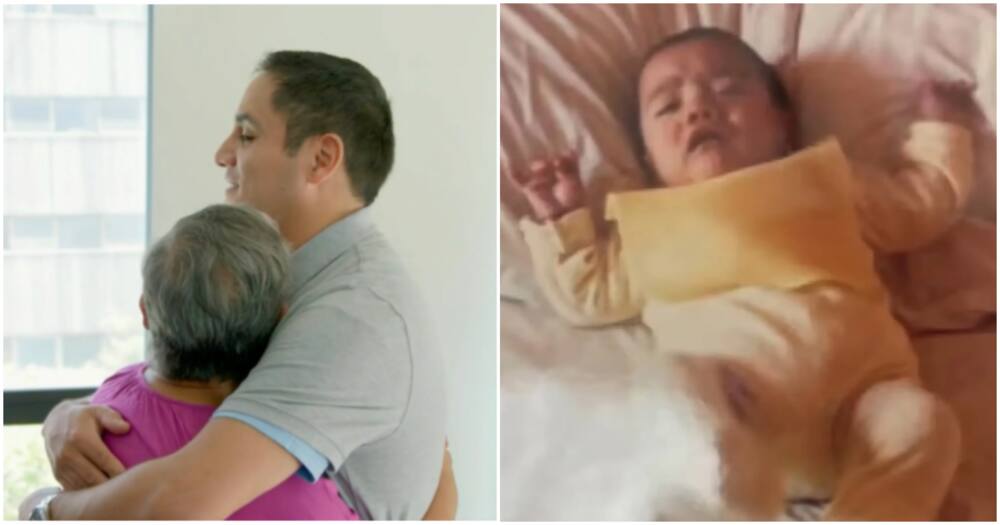 Son reunites with his biological mother after separation from birth.