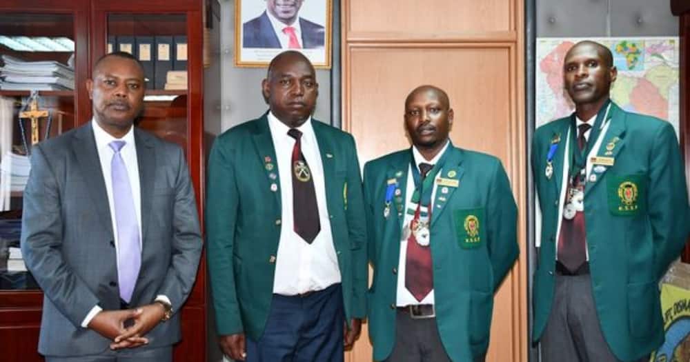 George Kinoti hosted three police officers who took part in a shooting competition in South Africa.