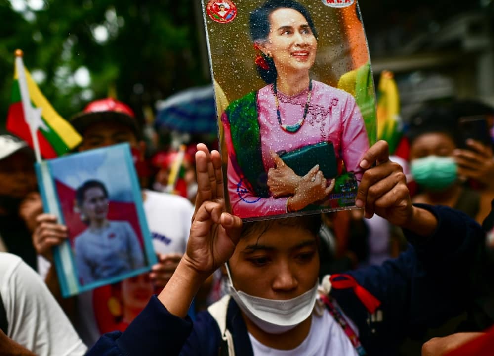 In Bangkok, hundreds of people staged a protest outside the Myanmar embassy over the junta's executions of four people -- its first in decades