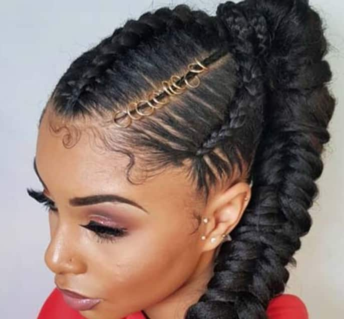 20 high braided ponytail weave designs for black women 