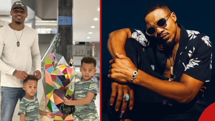Ali Kiba Relishes Lovely Father-Son Moment's with His, Estranged Wife Amina Khalef's Kids