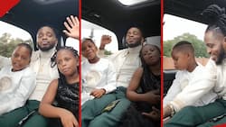 Diamond Platnumz, Son Naseeb and Daughter Tiffany Enjoy Family Ride in Elegant Car