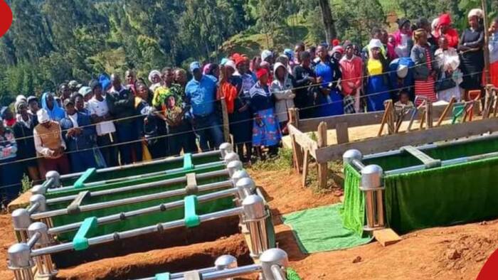 Nakuru: Tears, Sorrow as 7 Family Members Who Perished in Road Accident Are Buried