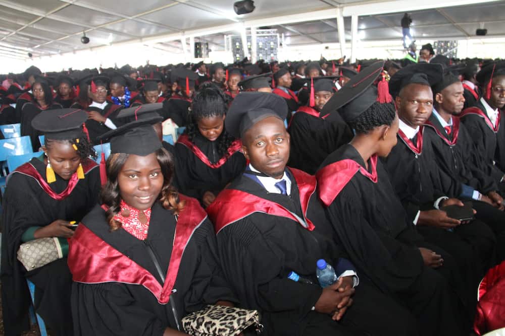 Students at a graduation ceremony