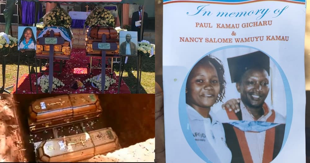 Murang'a: Children of Couple who Died During Christmas Holiday Inconsolable as Parents Are Buried Together