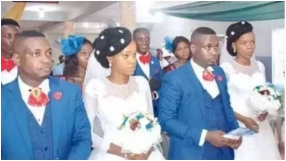 Twin sisters wed twin brothers in lovely wedding ceremony in Lagos