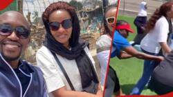 Lulu Hassan Dazzles in Stylish Wig, Jeans While Attending Daughter's Sports Day at Posh School