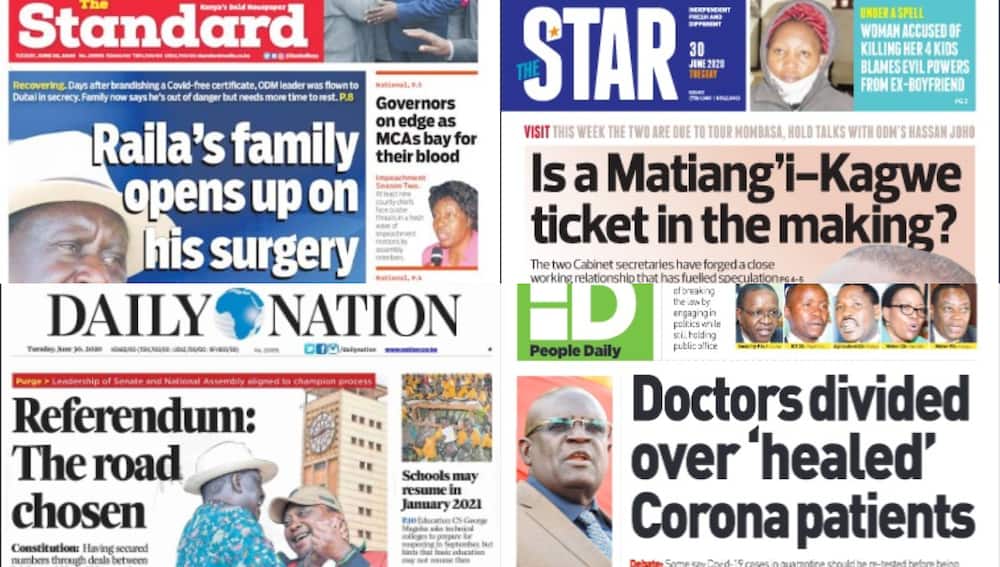 Kenyan newspapers review for June 30: BBI debate to bypass county assemblies, collection of 1M signatures