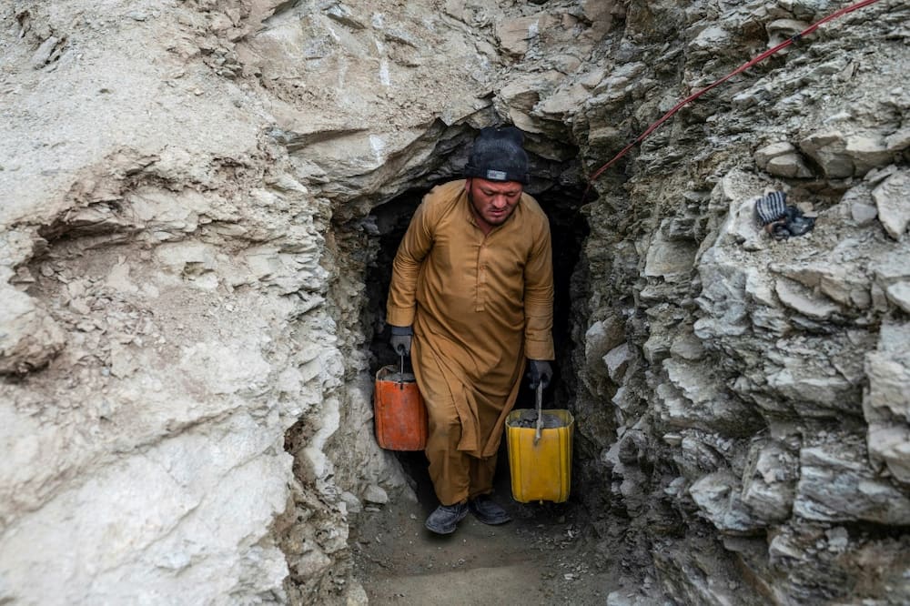 A group of unemployed Afghan men's efforts to mine the rocky mountains of Badakhshan province have borne little fruit so far