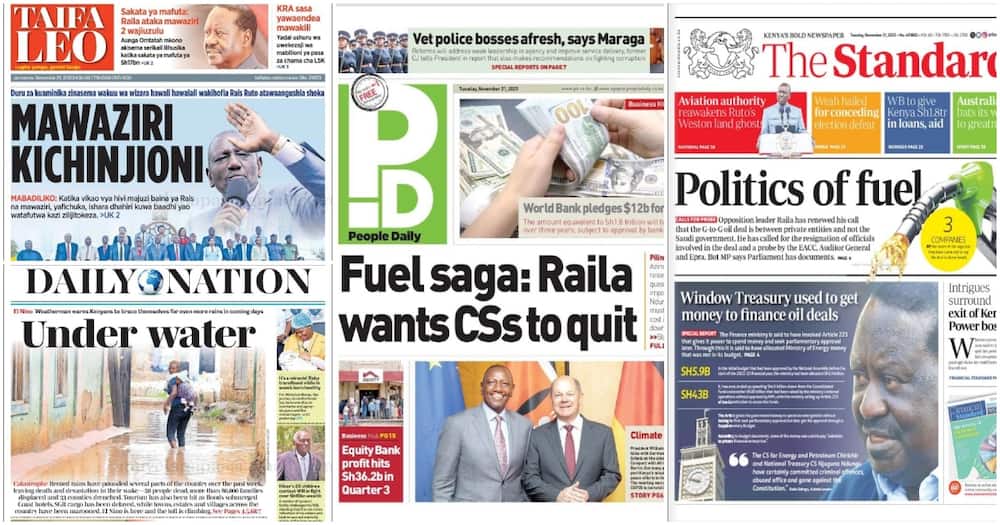 Kenyan Newspapers for November 21, 2023