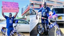 Arap Uria Riding Bicycle to Nairobi from Eldoret as Manchester United Beats Chelsea: "Mwili Unauma”
