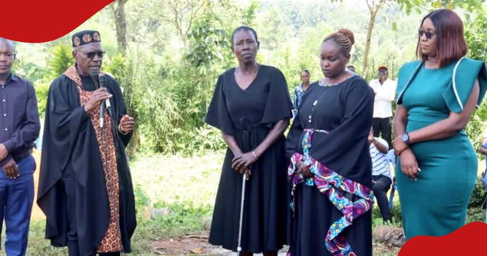Boni Khalwale with his three wives.