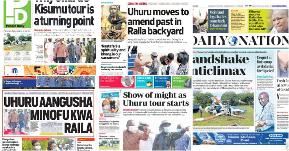 Magazeti Jumatatu, Mei 31: Rais Uhuru Atua Kisumu na Minofu