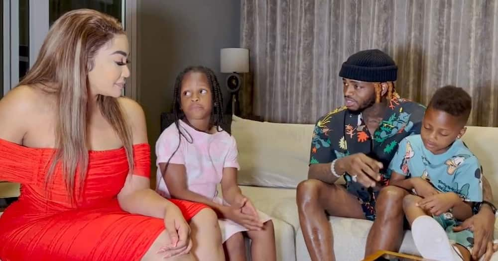 Diamond Platnumz, Zaria and their kids.