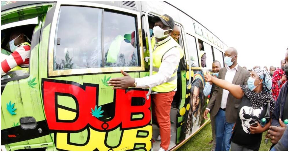 Matatu conductor in argument with some crew.