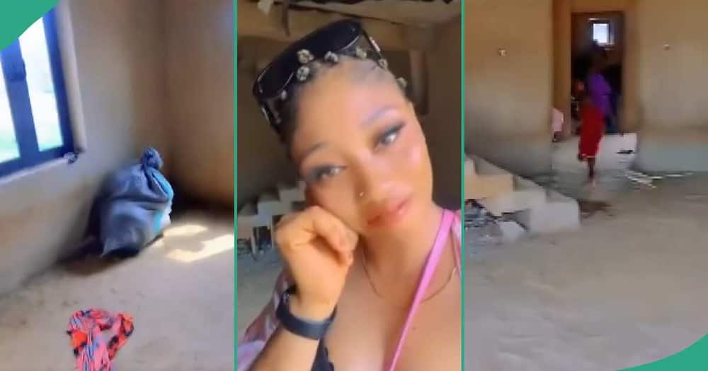 Nigerian lady makes stunning discoveries after visiting her uncompleted building, video emerges