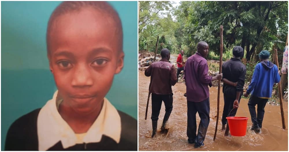 Nyaboke was asleep when their house was hit by a flood.