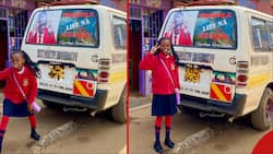 King Kaka's Young Daughter Spots Matatu with Dad's Photo, Poses for Lovely Snaps