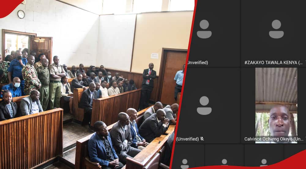 Photo of a court proceeding and the virtual court proceeding of the LSK vs KDF