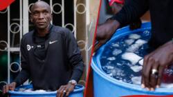 Eliud Kipchoge Impresses Kenyans With His Humble Recovery Ice Drum: "Unmatched Humility"